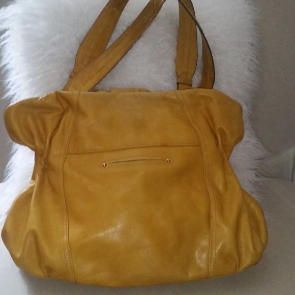 B. Makowsky mustard yellow large soft leather satchel - Picture 2 of 12